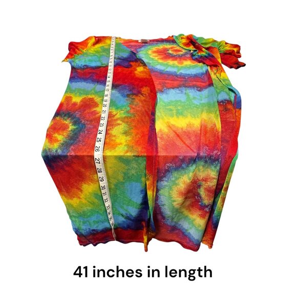 Womens XL Tie-Dye Open Front Long Sleeve Cardigan By NYC - Picture 7 of 7